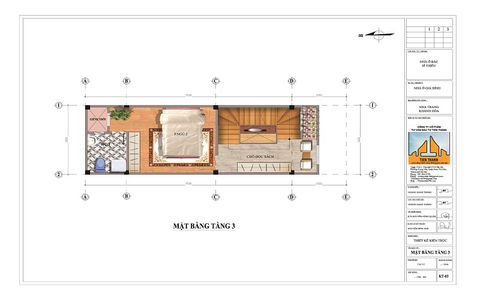 Mặt bằng tầng 3 thiết kế nhà ống 4 tầng chú Thiều-NO187041